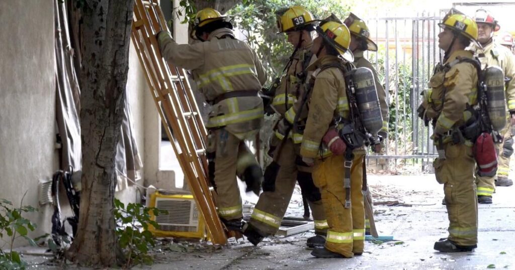 An Apartment Building In Van Nuys Was Damaged In The